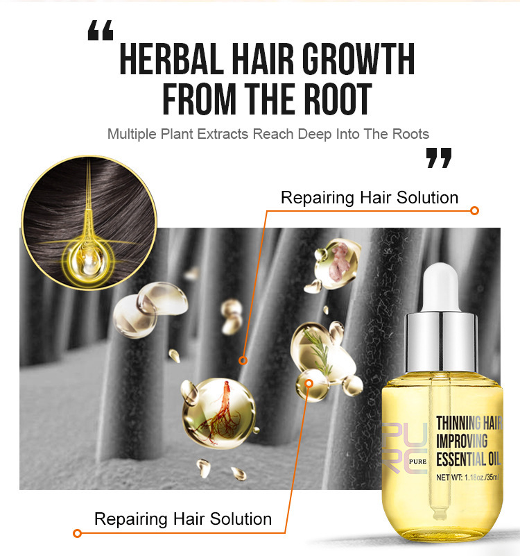 Ginger Dense Hair Essential Oil for Dry Hair Nourishing Shine Smooth Repair Promotes Growth Beauty Care Herbal Essential Oil
