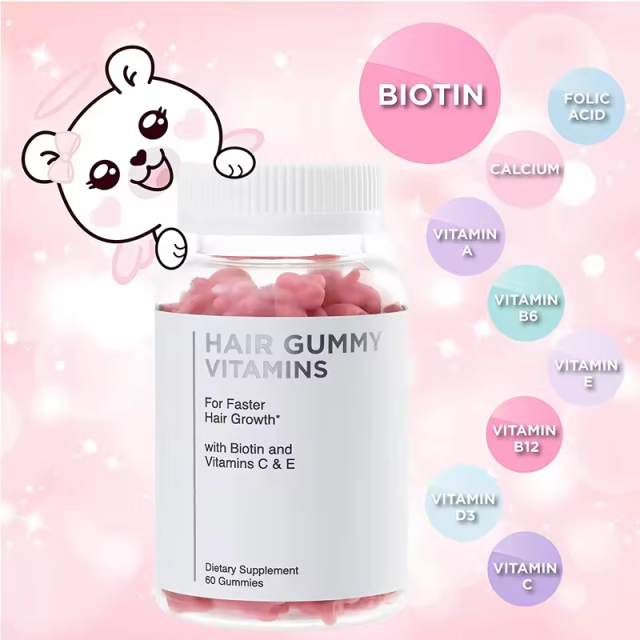 Private Label Dietary Supplement Biotin Gummy Hair Multivitamin Gummies Biotin Gummies for Women
