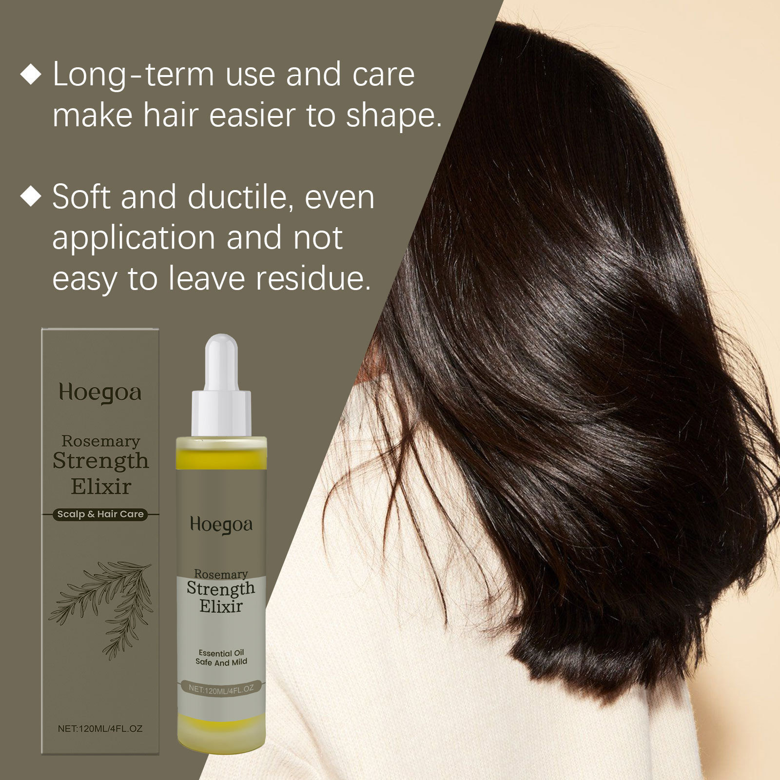 Customized Herbal Rosemary Hair Care Essence Oil Refreshing Moisturizing Nourishing Hair Soft and Shiny Hair Essential Oil
