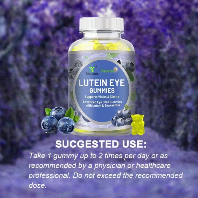 100% Natural Blueberry Lutein Gummies Vitamins for Eye Health Supports Eye Sight Relieves Eye Fatigue in Adults and Children