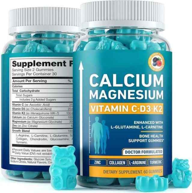 OEM Manufacturer Herbal Calcium Supplement Bone Strength Support Gummies with Vitamins D3, K2, and Magnesium