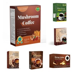 OEM Factory Wholesale Sugar-Free Black Coffee Flavor Instant Coffee Powder Box Packaging with Bitter Taste