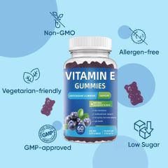 OEM/ODM Natural Blueberry Flavor Vitamin E Gummies for Eye Health