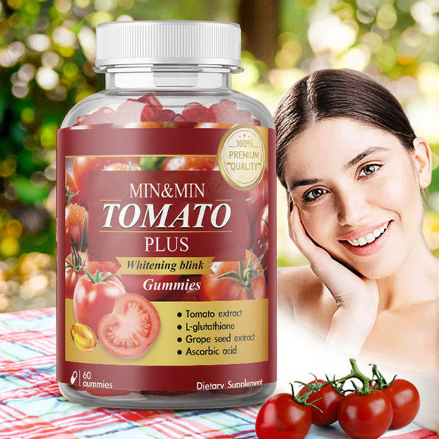 WelnessWays Whitening Gummies with Collagen Natural Herbal Body Beauty Skin Nourishment Hydration Glow TOMATO Skin Glow