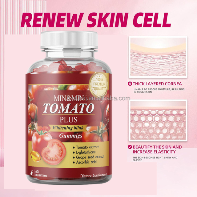 WelnessWays Whitening Gummies with Collagen Natural Herbal Body Beauty Skin Nourishment Hydration Glow TOMATO Skin Glow