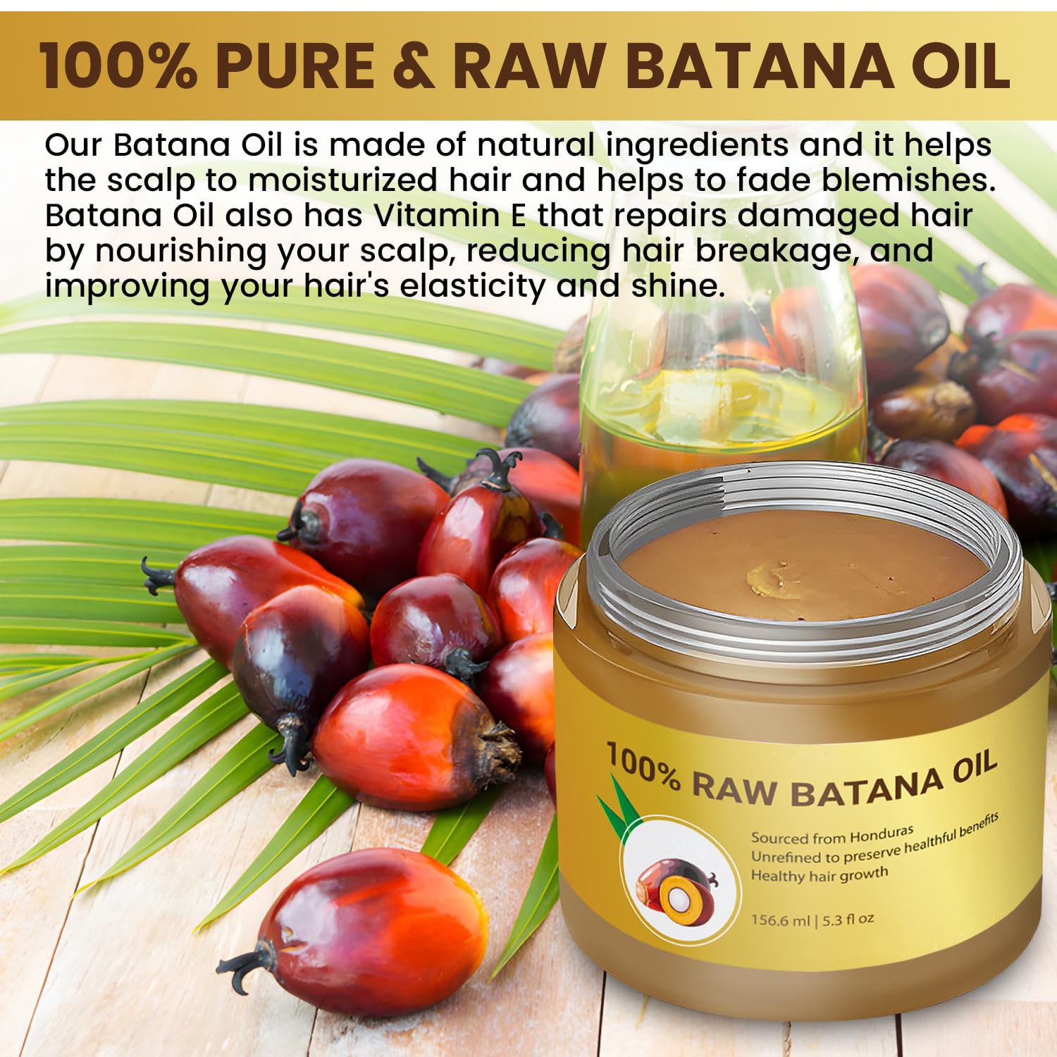Private Label Anti Hair Loss Repair Growth Batana Oil Butter Raw Batana Oil Strengthening and Conditioning Batana Oil