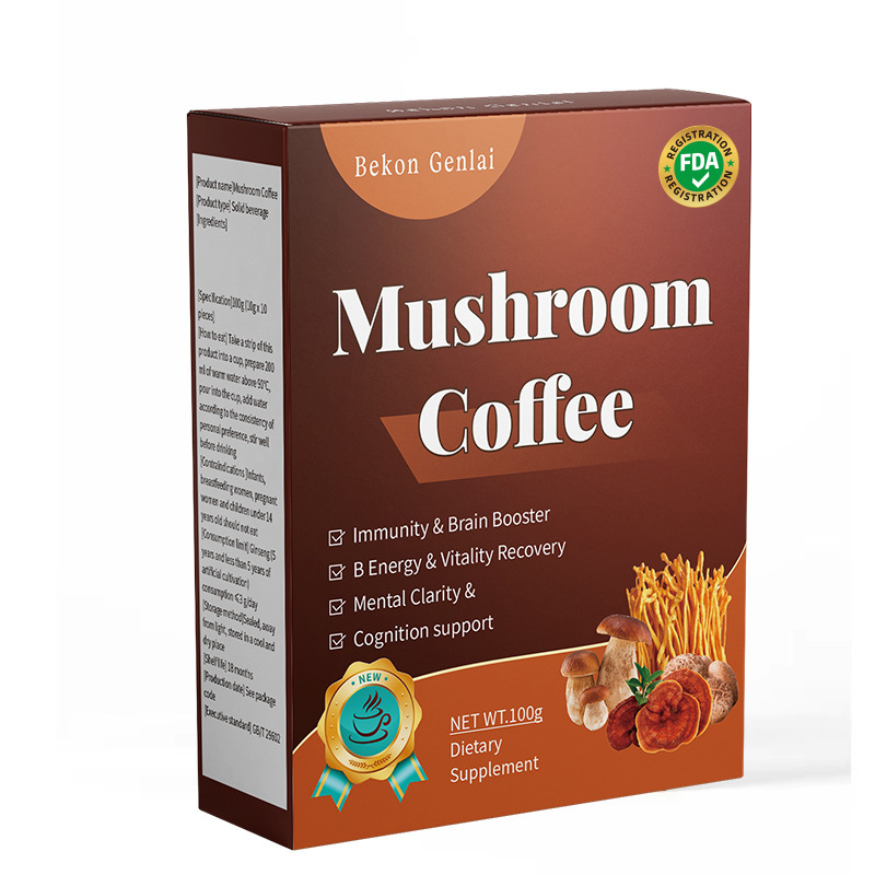 OEM Factory Wholesale Sugar-Free Black Coffee Flavor Instant Coffee Powder Box Packaging with Bitter Taste