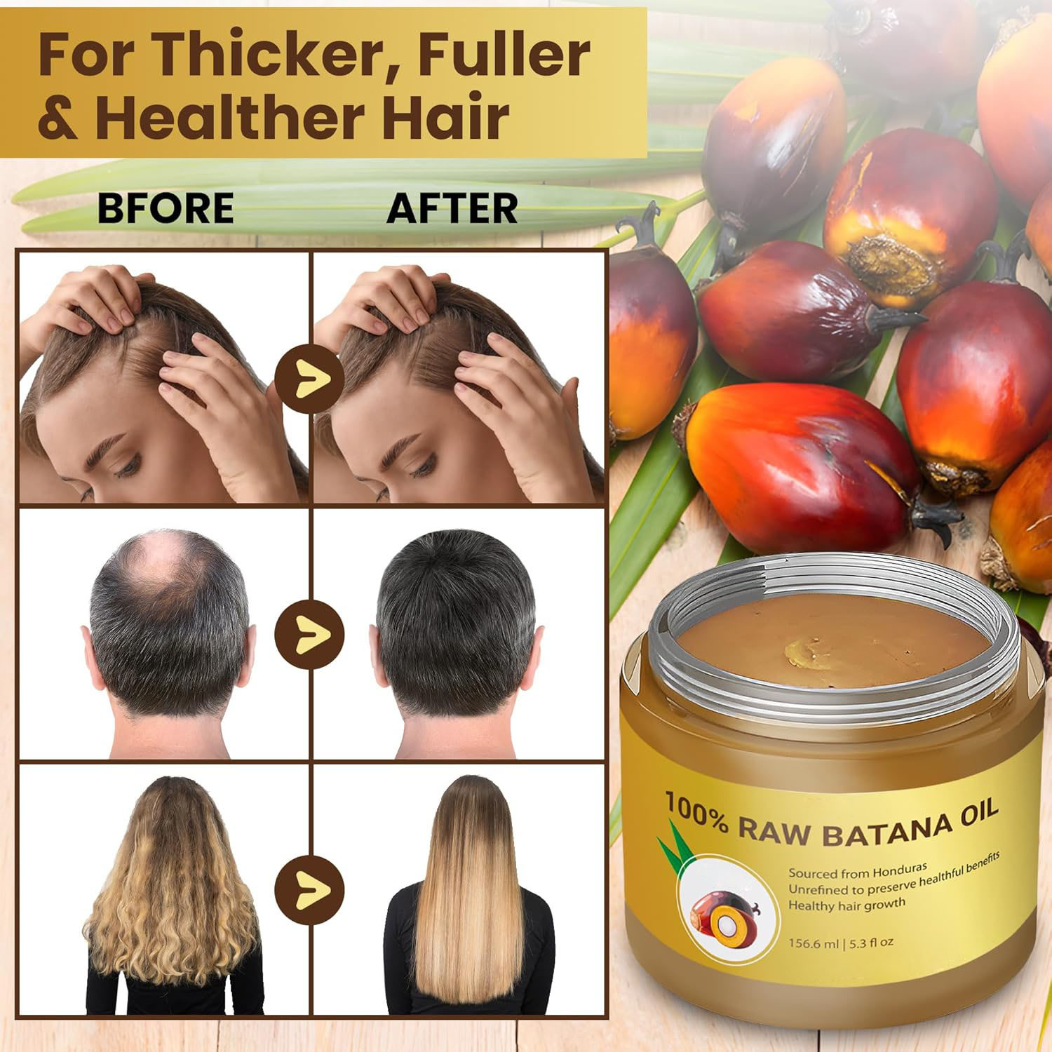 Private Label Anti Hair Loss Repair Growth Batana Oil Butter Raw Batana Oil Strengthening and Conditioning Batana Oil