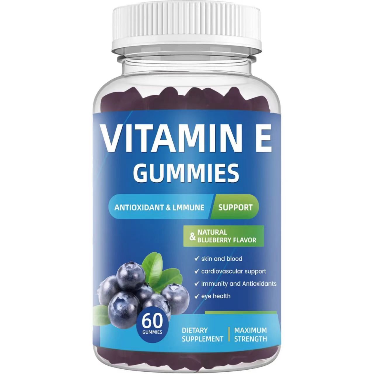 OEM/ODM Natural Blueberry Flavor Vitamin E Gummies for Eye Health