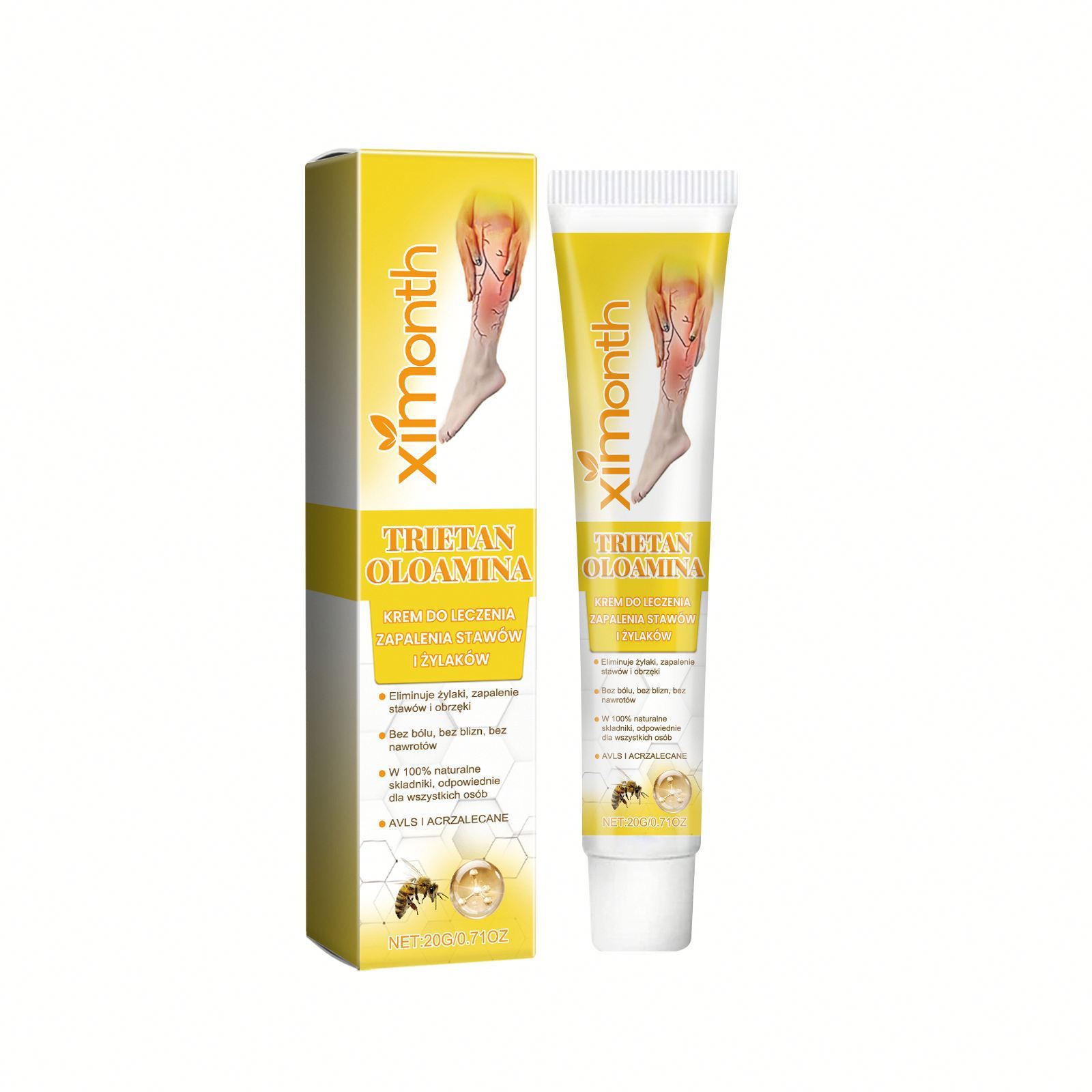 Ximonth Wholesale Private Label 20g Leg Treatment Cream Daily Gentle Relief Leg Discomfort Leg Massage Treatment Cream