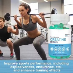 Private Label OEM Creatine Monohydrate Gummies 5000mg Pre Workout Energy Sports Nutrition Supplements Gummies for Muscle Growth