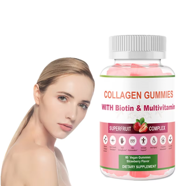 OEM/ODM/OBM Private Label Collagen Gummies With Biotin Multivitamins Remove Dark Spots Biotin Collagen Gummies for Skin