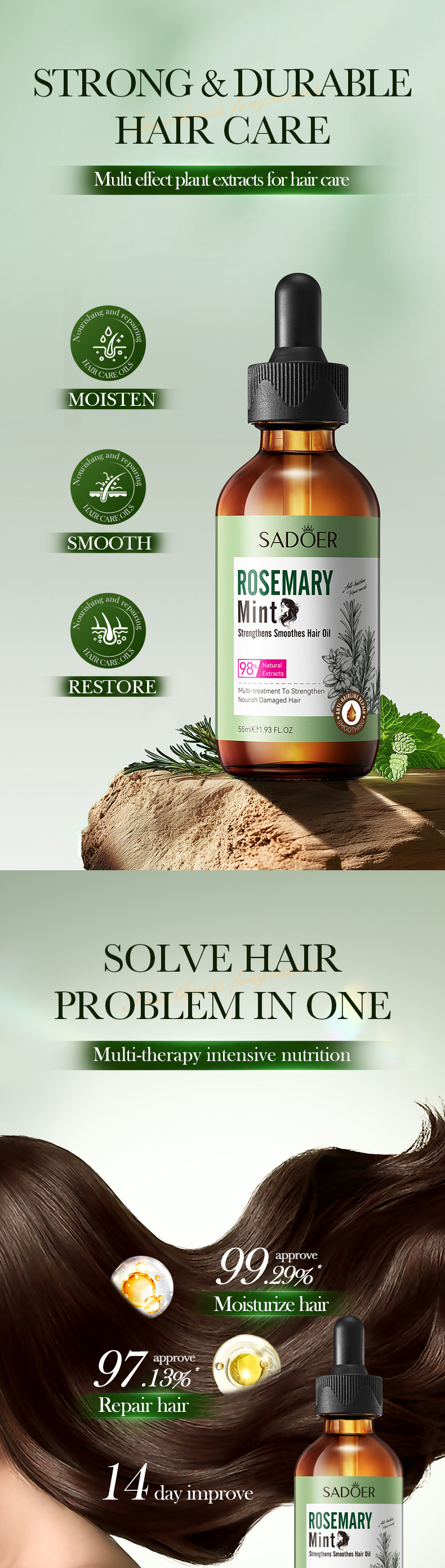 Private Label 100% Natural Herbal Organic Wholesale Scalp Elixirs Care Loss Treatment Rosemary Hair Growth Oil Hair Oil