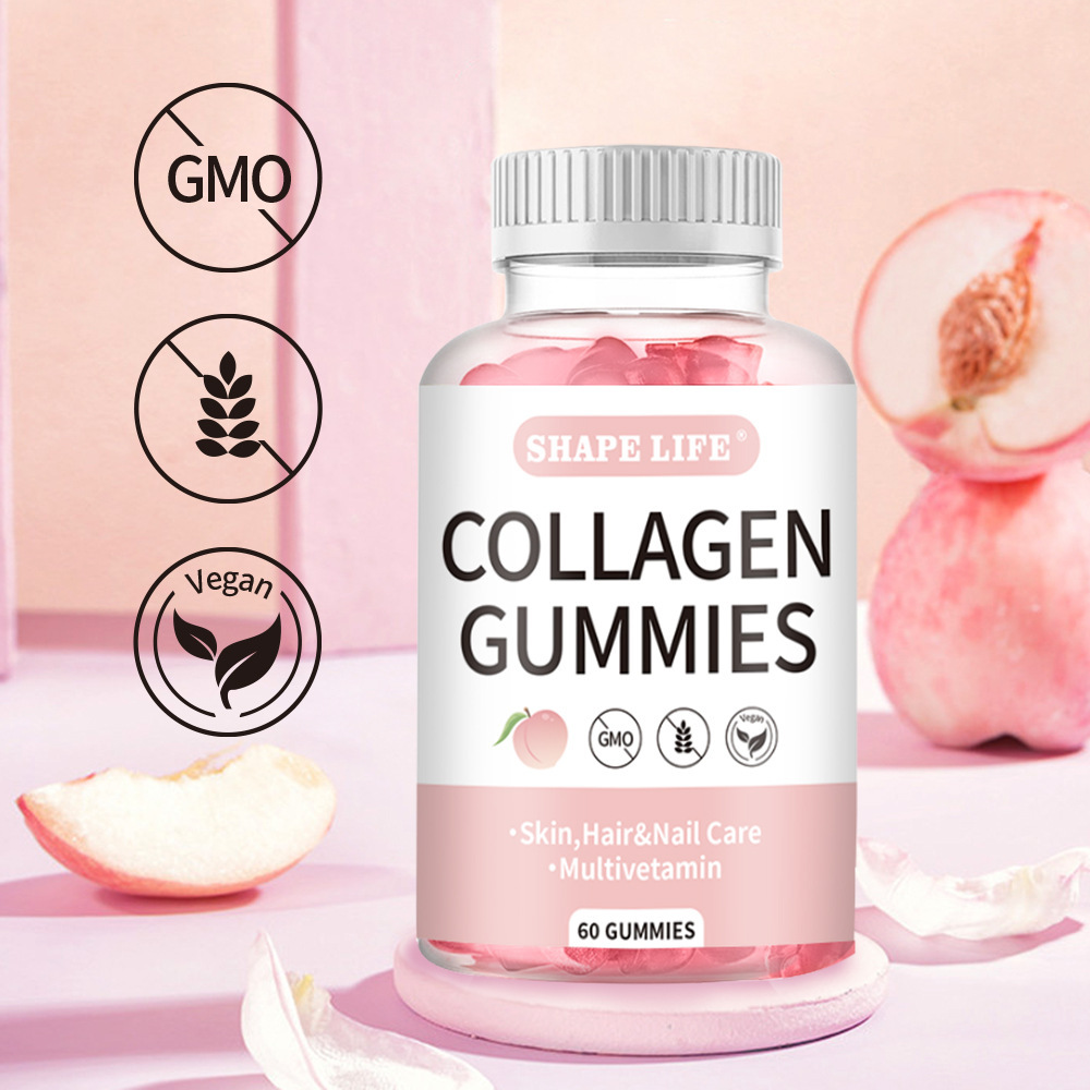 Hot Selling Collagen Gummies Beauty Hair Skin Nails Biotin Vitamin Supplements Fruit Flavor Beauty Gummies