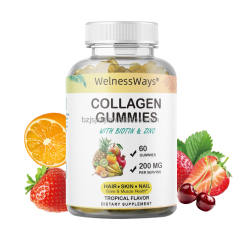 Welnessways High Quality Factory Organic Supplement  L-glutathione Skin Whitening Brightening Collagen Gummies Hair Skin Nails