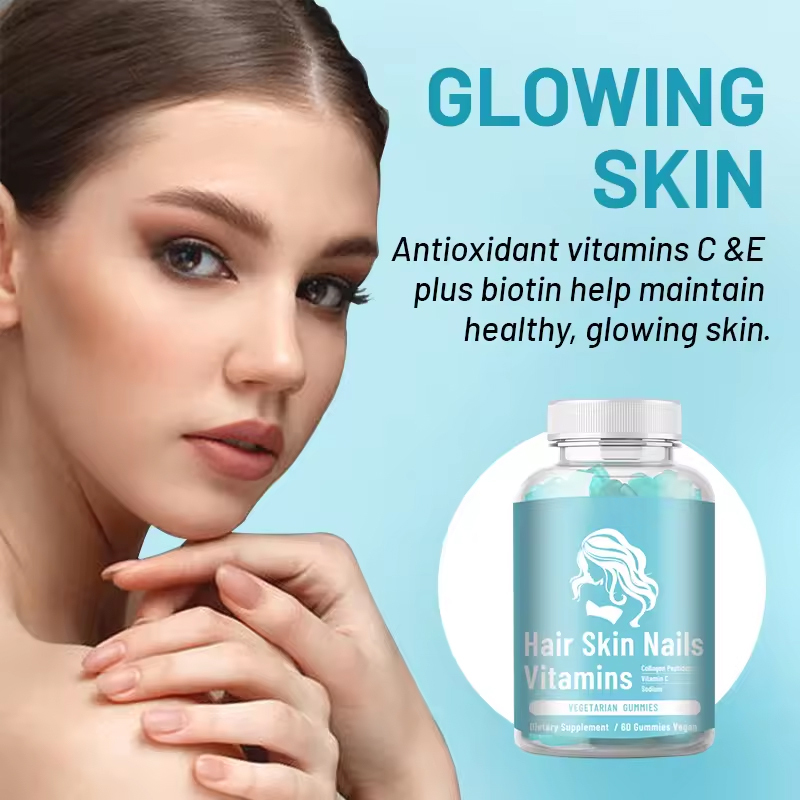 OEM Biotin Gummies Beauty Production Hair Skin Nails Vitamins Gummy Supports Faster Hair Growth Stronger Nails Skin Care