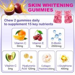 Lightening Skin Gummies Skin Whitening Gummies Dietary Supplement Collagen Soft Candy Glow White Candy Skin Whitening Gummies