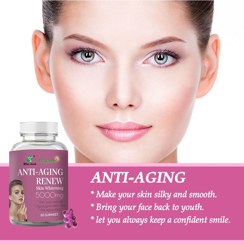 Skin Renewal Gummies Whitening Anti Aging Supplement Antioxidants for Radiant Complexion