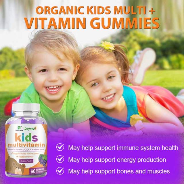 Winstown Daynee OEM Brand Natural Multivitamin Gummy for Kids Halal Vitamins Gummies Candy Tablet GMP Factory with ISO HACCP