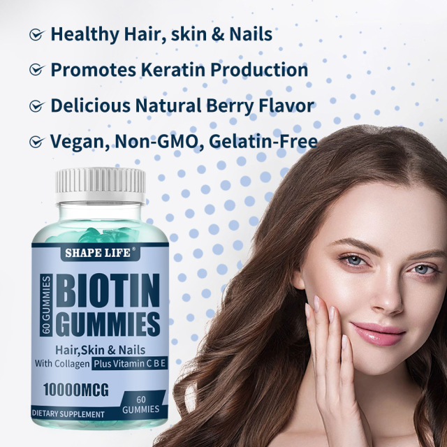 OEM ODM Biotin Hair Vitamin Gummy Bear Biotin Collagen Multivitamin Collagen Hair Skin Nails Biotin Gummies