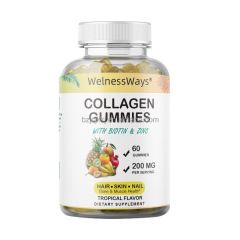 Welnessways High Quality Factory Organic Supplement  L-glutathione Skin Whitening Brightening Collagen Gummies Hair Skin Nails