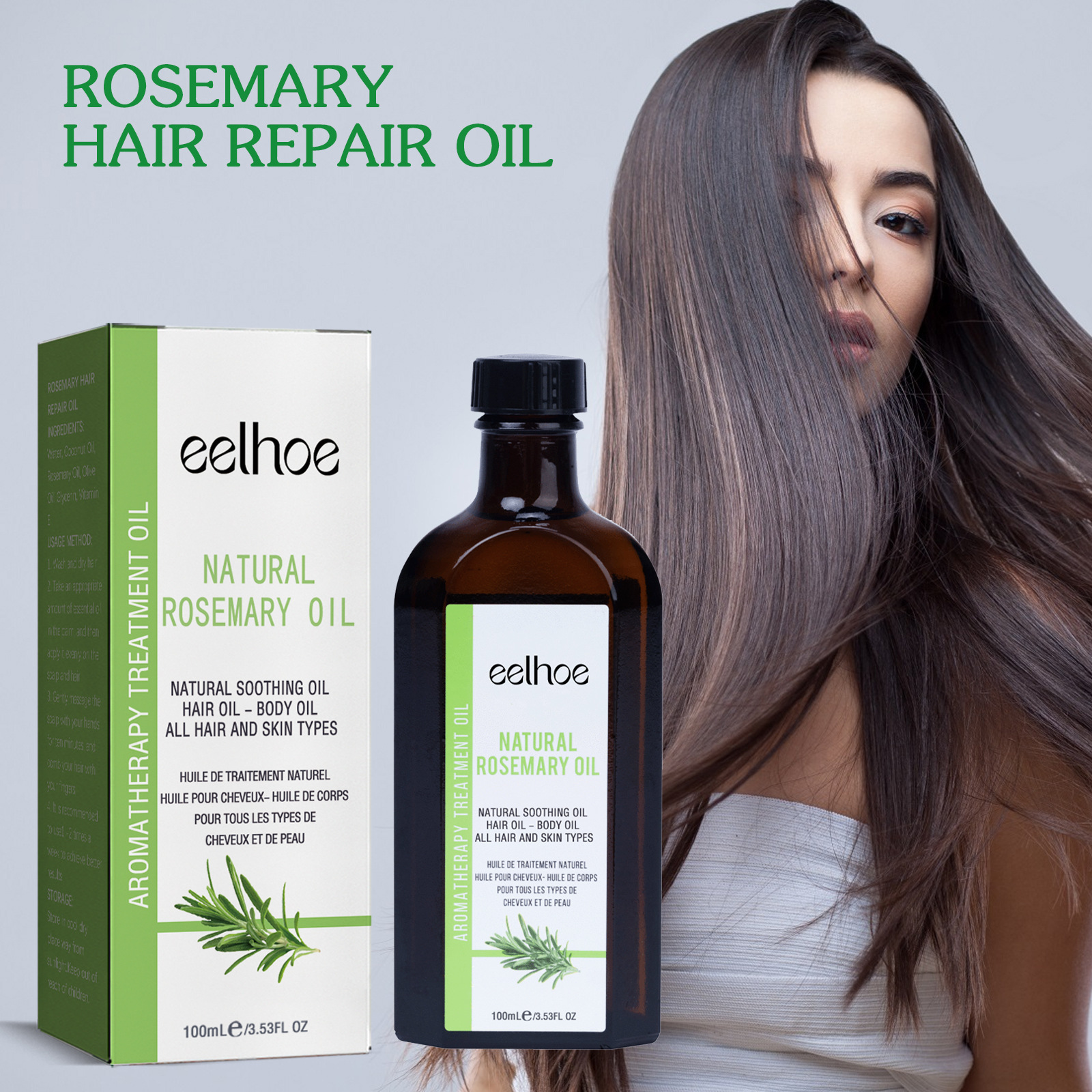 Custom Logo 100ml Natural Rosemary Oil Hair Growth Hair Essential Oil Hair Oil
