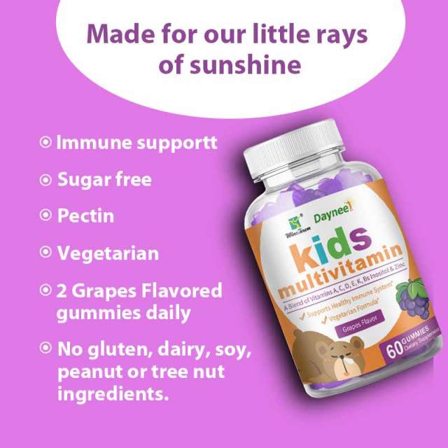 Winstown Daynee OEM Brand Natural Multivitamin Gummy for Kids Halal Vitamins Gummies Candy Tablet GMP Factory with ISO HACCP