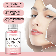 Hot Selling Collagen Gummies Beauty Hair Skin Nails Biotin Vitamin Supplements Fruit Flavor Beauty Gummies