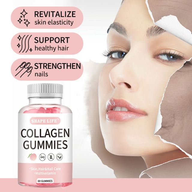 Hot Selling Collagen Gummies Beauty Hair Skin Nails Biotin Vitamin Supplements Fruit Flavor Beauty Gummies