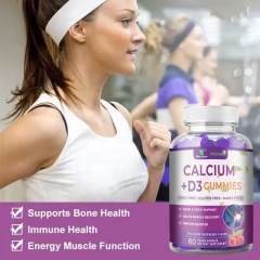 100% Vegan Calcium D3 Soft Candy Immune System & Bone Health Support for Children's Skin Joints Vitamin D3 Gummies