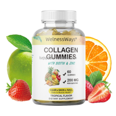 Welnessways High Quality Factory Organic Supplement  L-glutathione Skin Whitening Brightening Collagen Gummies Hair Skin Nails