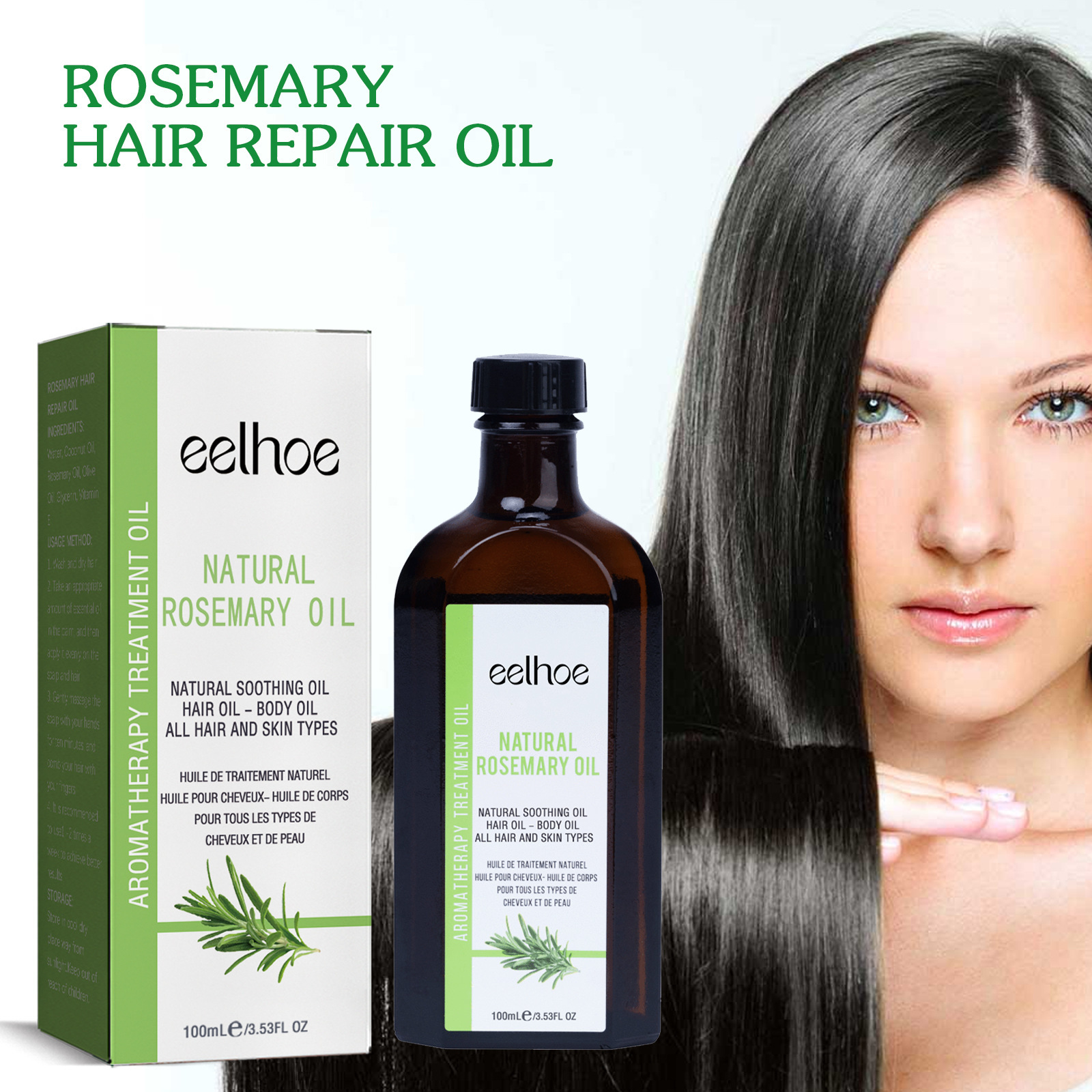 Custom Logo 100ml Natural Rosemary Oil Hair Growth Hair Essential Oil Hair Oil