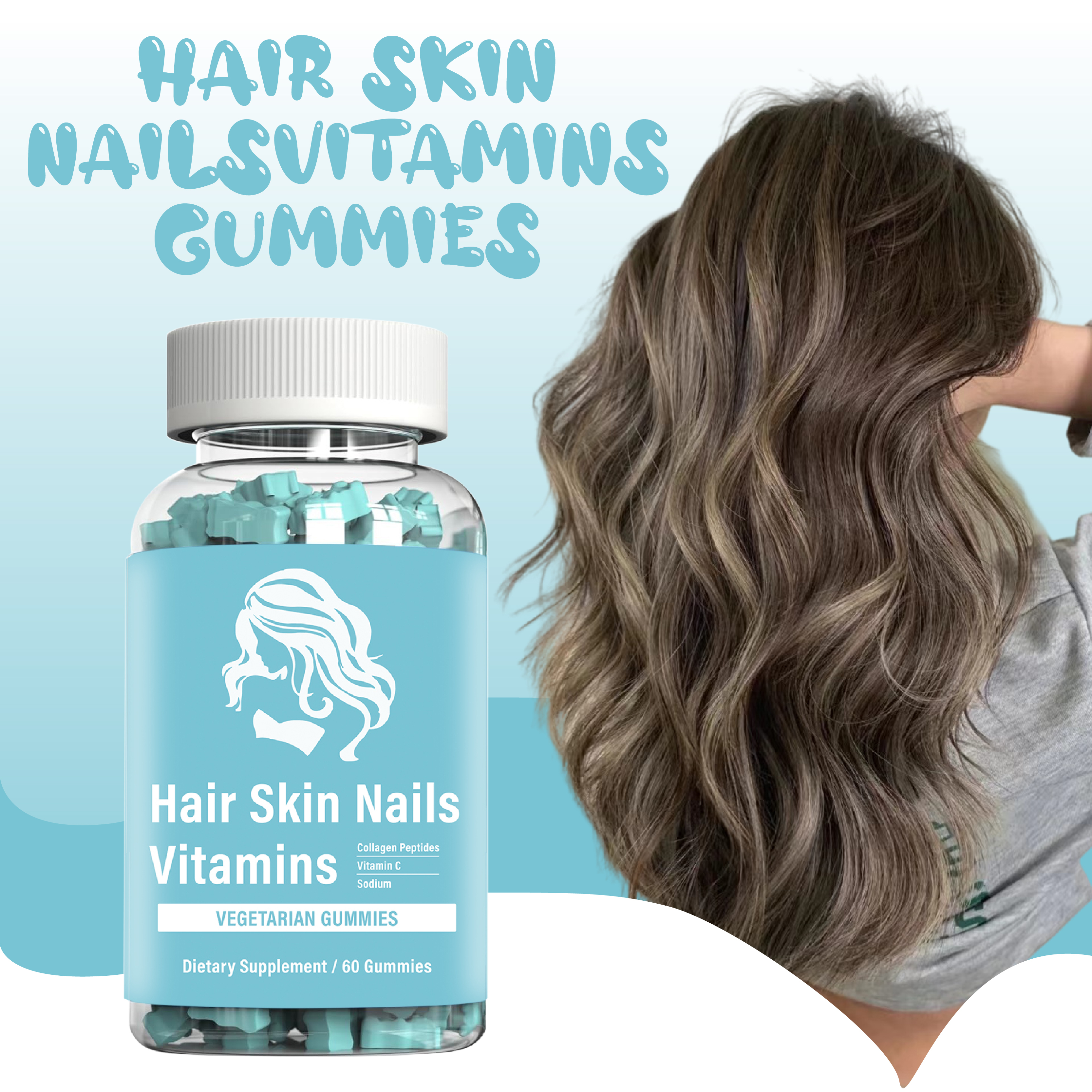 OEM Biotin Gummies Beauty Production Hair Skin Nails Vitamins Gummy Supports Faster Hair Growth Stronger Nails Skin Care