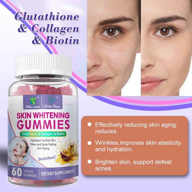 Lightening Skin Gummies Skin Whitening Gummies Dietary Supplement Collagen Soft Candy Glow White Candy Skin Whitening Gummies