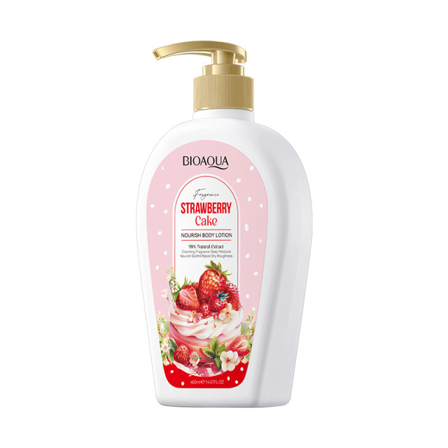 BIOAOUA Body Lotion Cream Care Moisturizing Aroma Natural Strawberries Body Lotion With Fragrance Whitening Face Body Cream