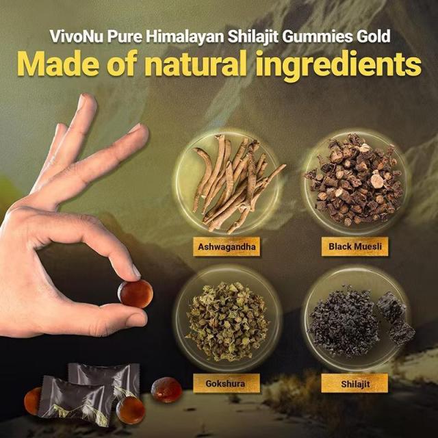 Authentic 100% Natural Minerals Gummies Individually Wrapped Pure Himalayan Gold Shilajit Gummies Rich Ashwagandha Supplement