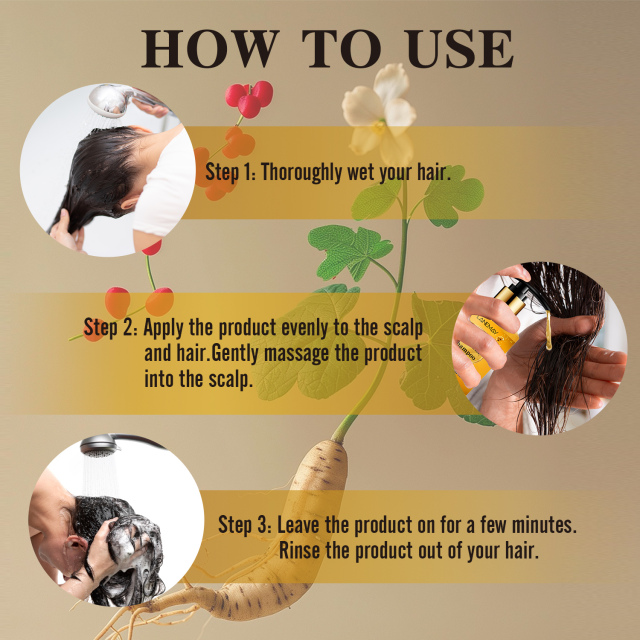 Natural Shampoo Strengthening Hair Care with Ginseng Scented Anti Hair Loss Natural Herbal Ingredients Champu