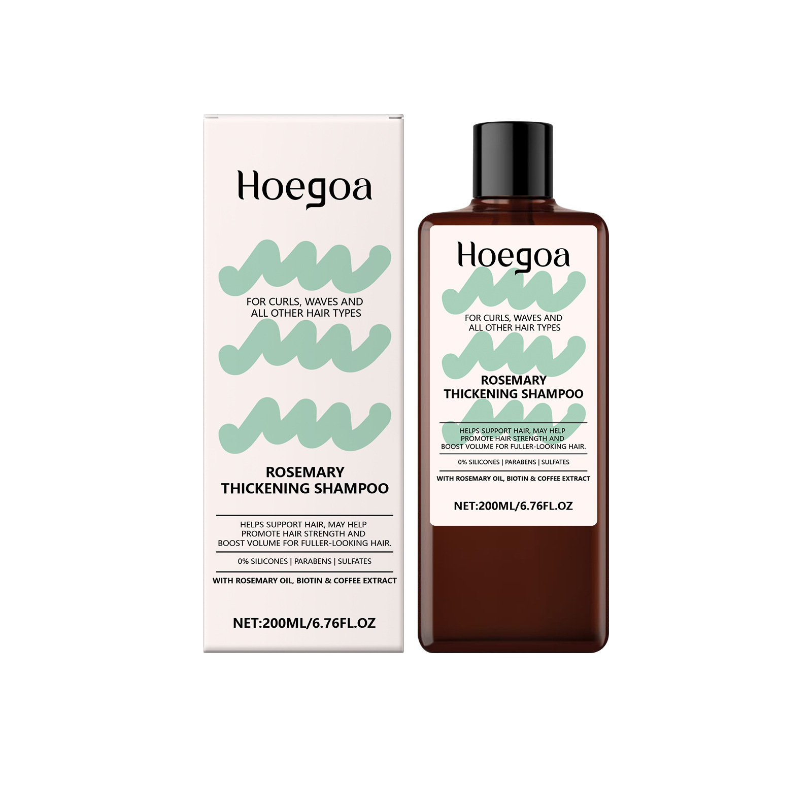 Private Logo Organic Rosemary Thickening Shampoo for Hair & Scalp Cleansing Refreshing Anti-Frizz Nourishing Hair Products