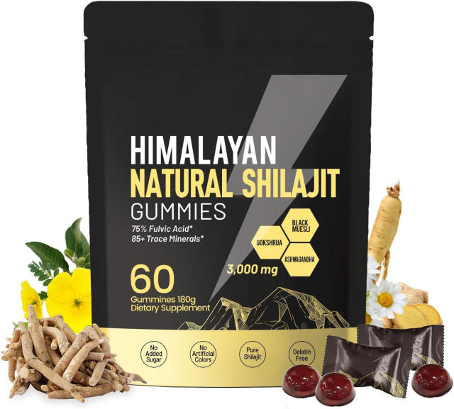 Authentic 100% Natural Minerals Gummies Individually Wrapped Pure Himalayan Gold Shilajit Gummies Rich Ashwagandha Supplement