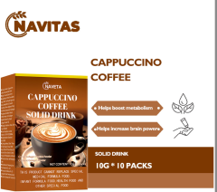 Solid Chocolate Cappuccino Diet Instant Coffee Bitter Taste Black Coffee Slimming Feature Packaged Black Bag for Cross-Border