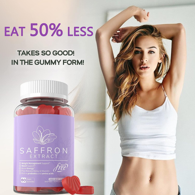 WELLBODY OEM/ODM Private Label Factory Supply Halal Natural Organic Saffron Extract Gummies with Rhodiola Rosea Extract