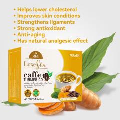 Rich Turmeric Coffee Meets Rich Cocoa Dark Chocolate Drink Fish Collagen Peptide Infused with Plant Extract
