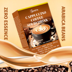 Solid Chocolate Cappuccino Diet Instant Coffee Bitter Taste Black Coffee Slimming Feature Packaged Black Bag for Cross-Border