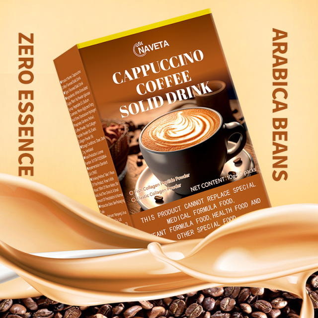 Solid Chocolate Cappuccino Diet Instant Coffee Bitter Taste Black Coffee Slimming Feature Packaged Black Bag for Cross-Border