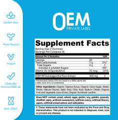 Custom LOGO Ashwagandha Maca Root Gummies Supplements and l Theanine Gummies