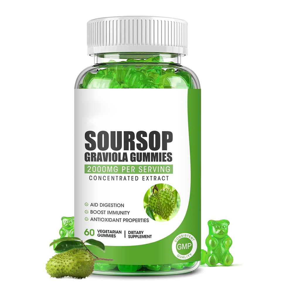 Graviola Soursop Leaves Extract Vitamin C Zinc Supplement Customizable Organic Soursop Graviola Gummies