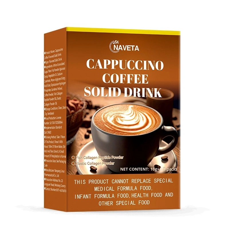 Solid Chocolate Cappuccino Diet Instant Coffee Bitter Taste Black Coffee Slimming Feature Packaged Black Bag for Cross-Border