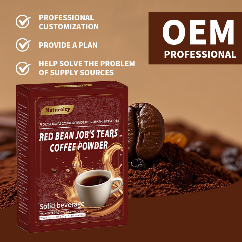 Cross-Border Red Bean Job's Tears Coffee Powder Herbal Supplements with *Sample Available