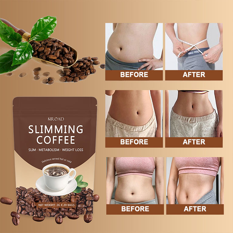 Natural Slimming Fat Burner Slimdiet Instant Cafe Meal Replacement Powder for Fitness and Control Box Packaging