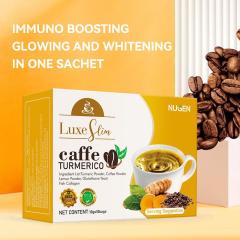 Rich Turmeric Coffee Meets Rich Cocoa Dark Chocolate Drink Fish Collagen Peptide Infused with Plant Extract